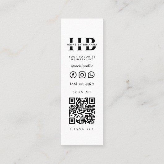 Hair Beauty Salon Haarstylist Gold Script Mini Visitekaartje (Achterkant)