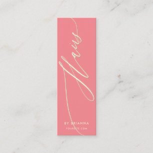 Hair Beauty Salon Haarstylist Gold Script Mini Visitekaartje