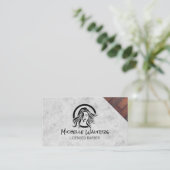 Hair Beauty Salon Logo | Marmer en hout Visitekaartje (Staand voorkant)