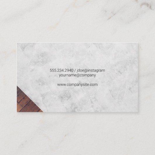 Hair Beauty Salon Logo | Marmer en hout Visitekaartje (Achterkant)
