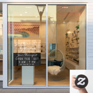 Hair Beauty Salon Open Window Sign. Raamsticker