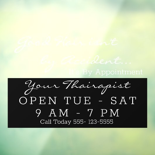 Hair Beauty Salon Open Window Sign. Raamsticker (Vel 3)