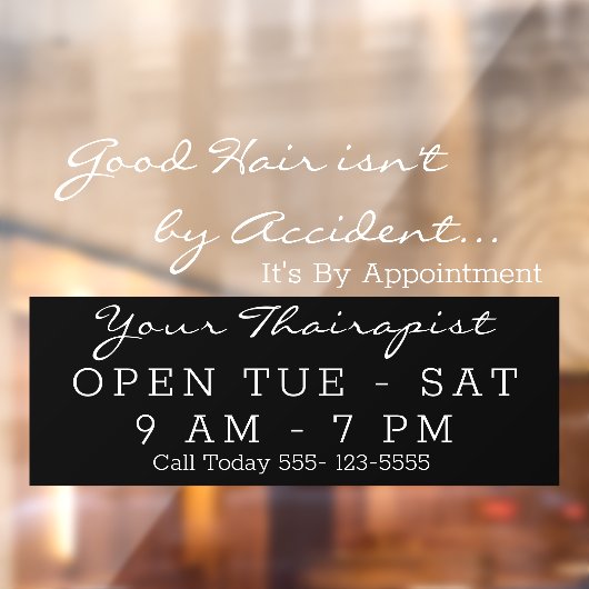 Hair Beauty Salon Open Window Sign. Raamsticker (Vel 2)