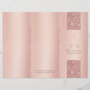 Hair Beauty Salon Roos Gold Tri Fold Bruchures