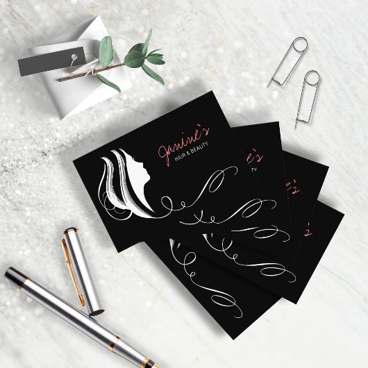 Hair & Beauty Silhouette White ID873 Visitekaartje