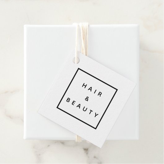 HAIR + BEAUTY stylist business promotion label (In situ)