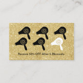 Hair Blow Dry Bar Modern Gold Salon Loyalty (Voorkant)