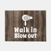 Hair Blow Dry Bar Salon Rustic Wood Welkom Deurmat (Voorkant)
