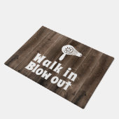 Hair Blow Dry Bar Salon Rustic Wood Welkom Deurmat (Schuin)