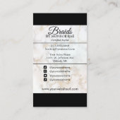 Hair Braider Braiding Salon Braid Stylist Marmer B Visitekaartje (Achterkant)