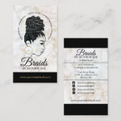 Hair Braider Braiding Salon Braid Stylist Marmer Visitekaartje (Voorkant / Achterkant)
