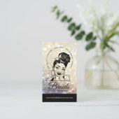 Hair Braider/Braids/Braiding/Salon - Gold Bokeh Visitekaartje (Staand voorkant)