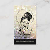 Hair Braider/Braids/Braiding/Salon - Gold Bokeh Visitekaartje (Voorkant)