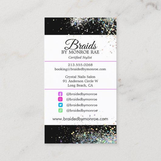 Hair Braider - Braids - Braiding - Stylist - Salon Visitekaartje (Achterkant)