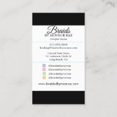 Hair Braider - Braids - Braiding - Stylist - Salon Visitekaartje (Achterkant)