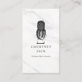 Hair Braider Braids Haarstylist Luxe Marble  Visitekaartje