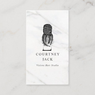 Hair Braider Braids Haarstylist Luxe Marble  Visitekaartje