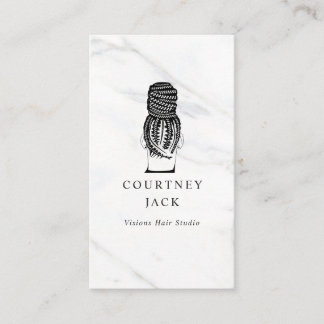 Hair Braider Braids Haarstylist Luxe Marble Visitekaartje