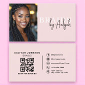 Hair Braider Business Card with Photo and QR Code Visitekaartje