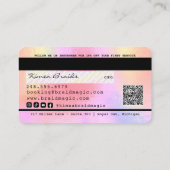 Hair Braider Rainbow Driving Glitter Credit Busin Visitekaartje (Achterkant)