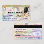 Hair Braider Rainbow Driving Glitter Credit Visitekaartje (Voorkant / Achterkant)