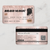 Hair Braider Roos Gold Blush Salon Credit Kaart Visitekaartje (Voorkant / Achterkant)