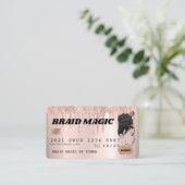 Hair Braider Roos Gold Blush Salon Credit Kaart Visitekaartje (Staand voorkant)
