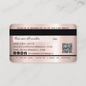 Hair Braider Roos Gold Blush Salon Credit Kaart Visitekaartje (Achterkant)