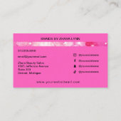 Hair Braider Salon Stylist Braids Roze Waterverf Visitekaartje (Achterkant)