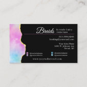 Hair Braiding Braid Salon Holographic Gold Visitekaartje (Achterkant)