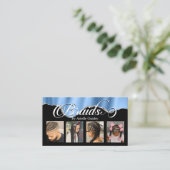 Hair Braiding Braid Salon Silver Blue Photo Visitekaartje (Staand voorkant)