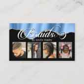 Hair Braiding Braid Salon Silver Blue Photo Visitekaartje (Voorkant)