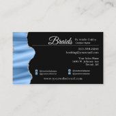 Hair Braiding Braid Salon Silver en Blue Glam Visitekaartje (Achterkant)