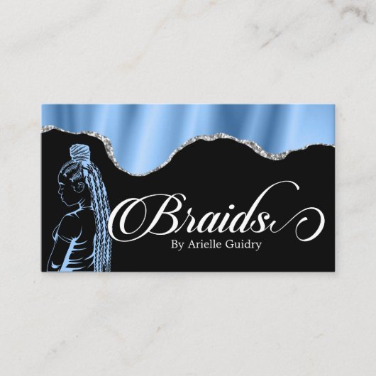 Hair Braiding Braid Salon Silver en Blue Glam Visitekaartje
