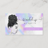 Hair Braiding Braider Stylist Pastel Clouds Visitekaartje (Voorkant)