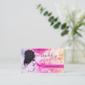 Hair Braiding Braider Stylist Waterverf Galaxy Visitekaartje (Staand voorkant)