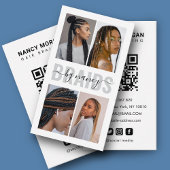 Hair Braiding Calligraphy Script Fotocollage Visitekaartje