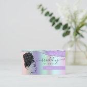 Hair Braiding Salon Pastel Paars Metallic Braids Visitekaartje (Staand voorkant)