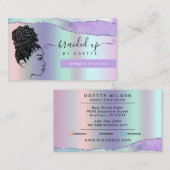 Hair Braiding Salon Pastel Paars Metallic Braids Visitekaartje (Voorkant / Achterkant)