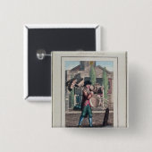 Hair Brooms, Shoreditch Church Vierkante Button 5,1 Cm (Voorkant /achterkant)