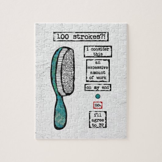 Hair Brush Contract Jigzaag Puzzle - Funny Beauty Legpuzzel (Verticaal)