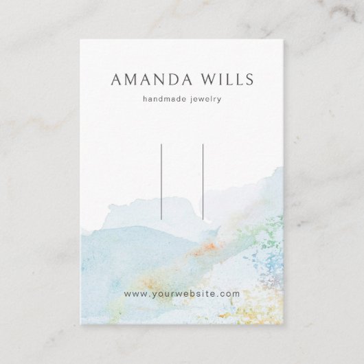 Hair Clip Display Kaart · Pastel Waterverf Natuur Visitekaartje (Voorkant)