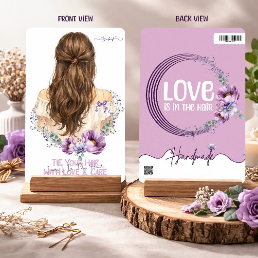 Hair Clip & Scrunchie Display Card  Floral Boutiqe Feestdagenkaart