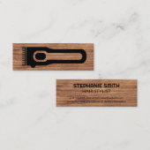 Hair Clipper | Barber Stylist | Houtkorrels Mini Visitekaartje (Voorkant / Achterkant)