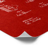 Hair Clipper Patent - Burgundy Red Poster (Hoek)