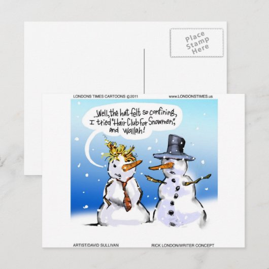 Hair Club for Snowmen Funny Kerstmis Feestdagenkaart (Voorkant / Achterkant)