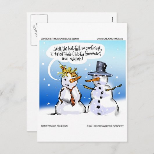 Hair Club for Snowmen Funny Kerstmis Feestdagenkaart (Voorkant / Achterkant)