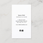 Hair Colorist Stylist Salon Visitekaartje (Achterkant)