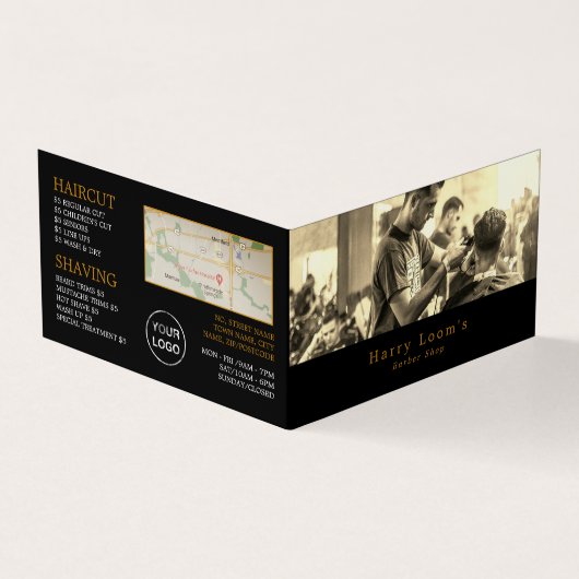 Hair Cut, Mannen Barbers, Loyalty Card; Visitekaartje (Buitenkant)