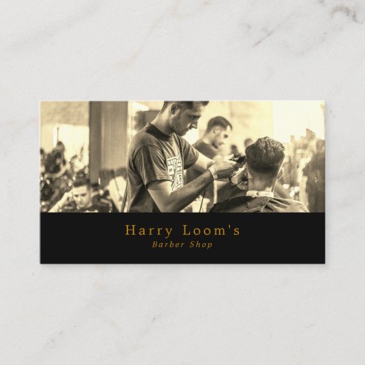 Hair Cut, Mannen Barbers Visitekaartje (Voorkant)